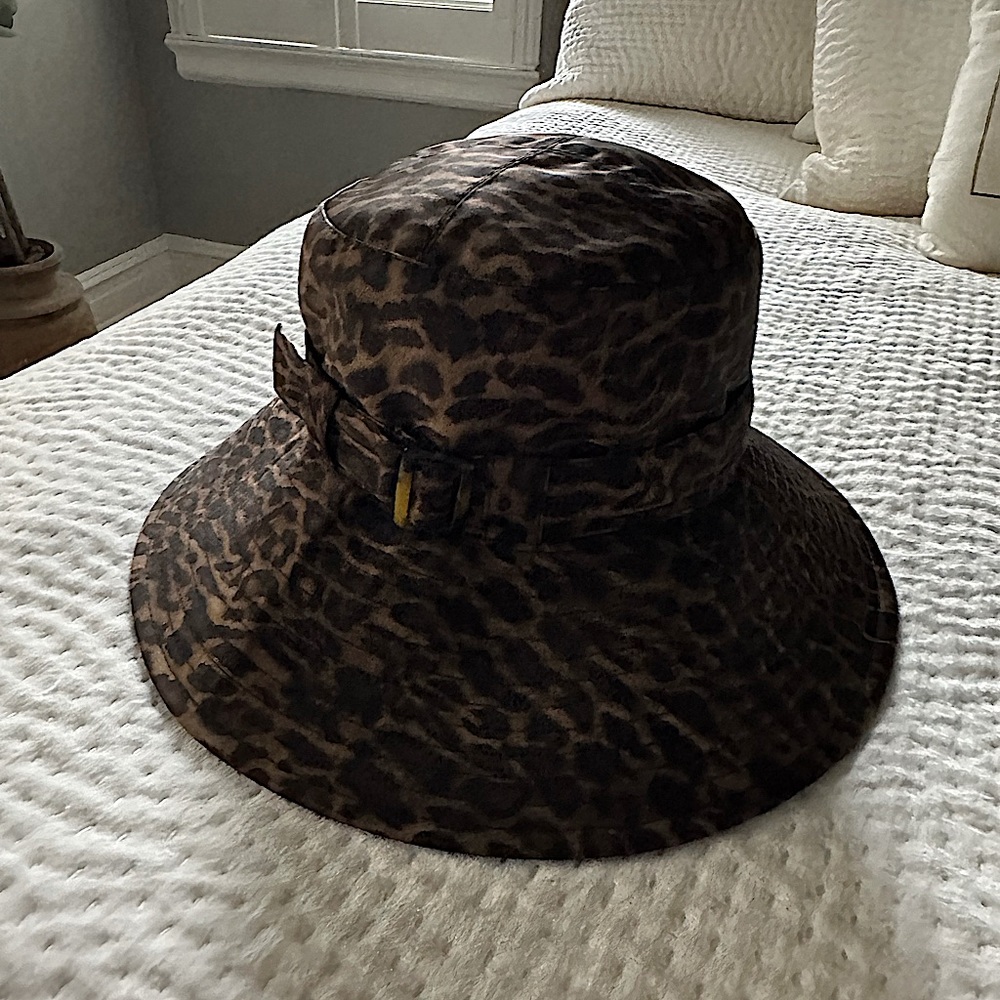 Eric Javits leopard rain hat